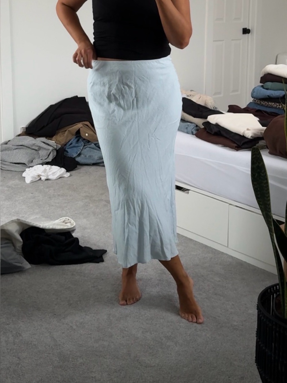 Abercrombie & Fitch Pale Blue Linen Skirt